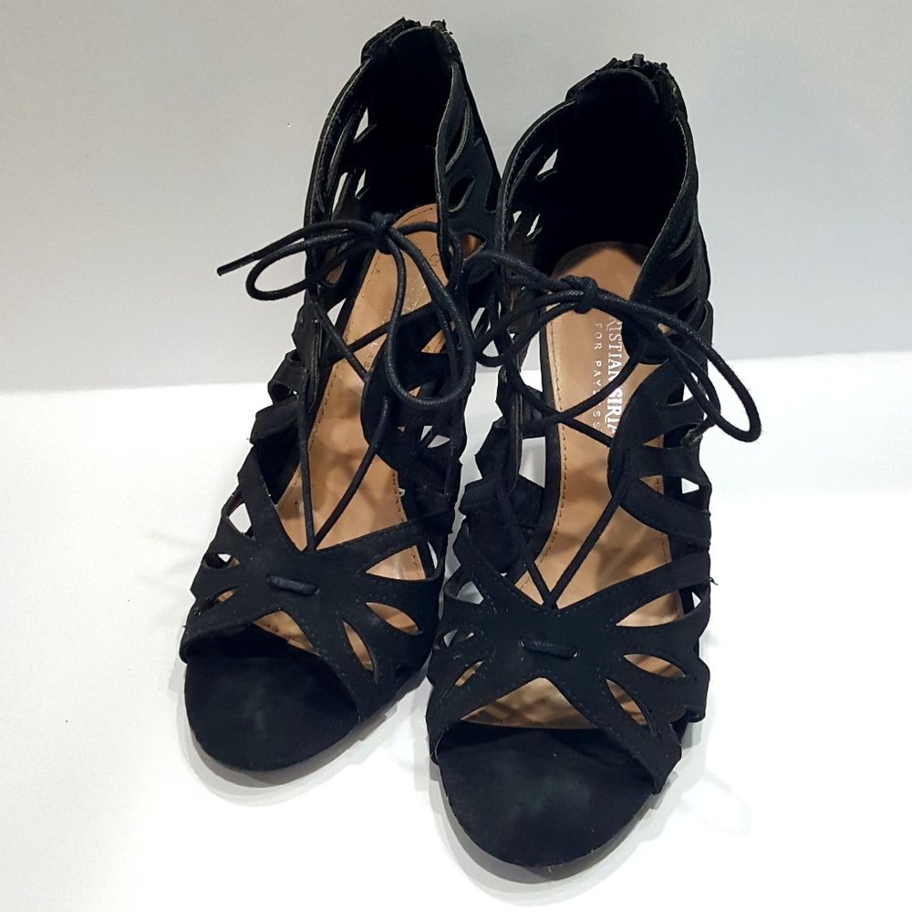 Christian Siriano for Payless High Heel Lace Shoes, Fabric Upper, Black, 6.5W